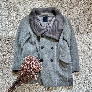 Pas De Calais Gray Wool Coat Peacoat Jacket Women’s Size 38